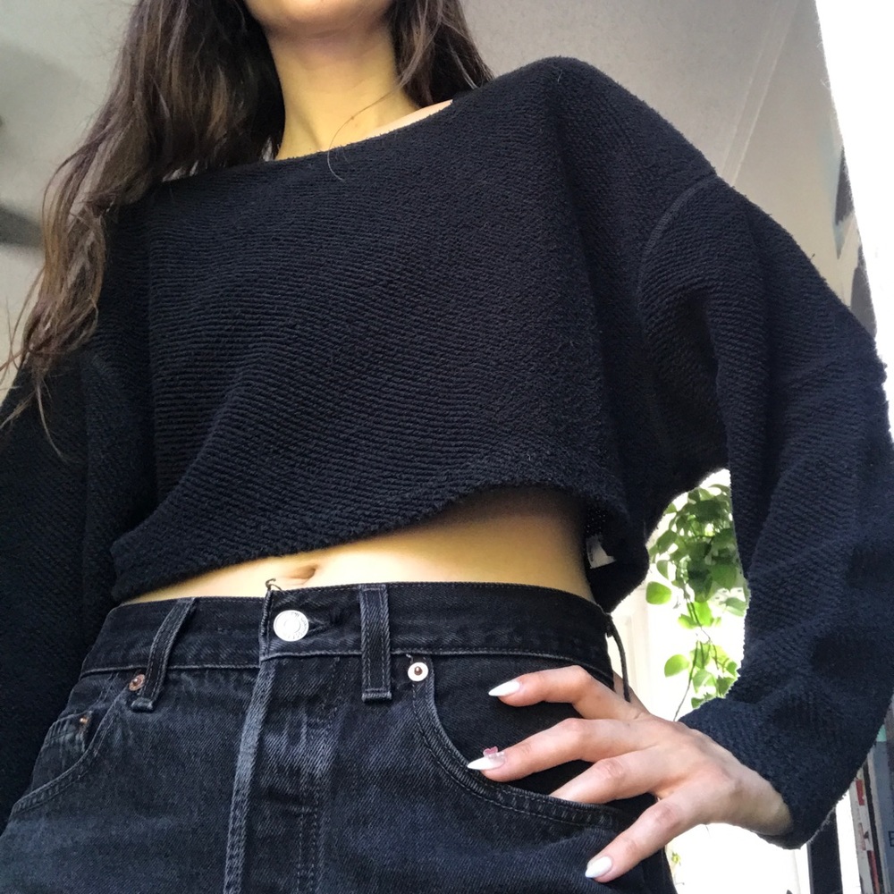 American Apparel off-the-shoulder boxy sweater